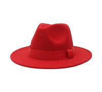 Chapeau souple pour enfants, hommes et femmes - Chapeau bob à ruban uni - Chapeau jazz britannique, Rouge, M