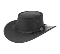 Chapeau Squashy Outback BARMAH chapeau en cuir Stockman (XXL/62-63 - noir)