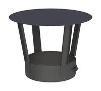 Chapeau standard - double paroi - Tecnovis TEC-DW-NOIR 150 mm