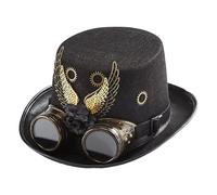 Chapeau steampunk avec lunettes | Chapeau de jeu de rôle pour cosplay, spectacle, carnaval, spectacle, séance photo, fête, cinéma, théâtre