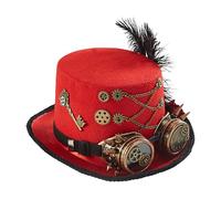Chapeau Steampunk, Lunettes Vintage Haut-de-Forme Gothique, Chapeau Costume en Feutre Réglable pour Théâtre Fêtes Renaissance