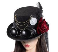 Chapeau Steampunk Style Gothique - Chapeau de Carnaval Haut pour Femme | Accessoires de couvre-chef pour cosplay, accessoires de costumes, goûter, mascarade, festivals, fêtes costumées et bals masqués