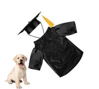 Chapeau & Talar pour chien - Costume de remise de diplôme pour chien - Avec pompon et cape - Kit complet avec t-shirt à pompons - Vêtement pour animaux de petite taille et vacances