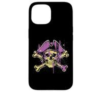 Chapeau tête de Mort Pirate Violet Vintage Femmes Filles Enfants Coque pour iPhone 15