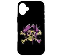 Chapeau tête de Mort Pirate Violet Vintage Femmes Filles Enfants Coque pour iPhone 16 Plus