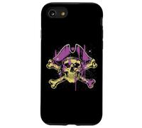 Chapeau tête de Mort Pirate Violet Vintage Femmes Filles Enfants Coque pour iPhone SE (2020) / 7/8