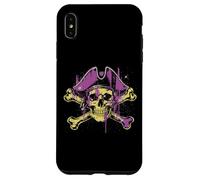 Chapeau tête de Mort Pirate Violet Vintage Femmes Filles Enfants Coque pour iPhone XS Max