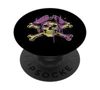 Chapeau tête de Mort Pirate Violet Vintage Femmes Filles Enfants PopSockets PopGrip Adhésif