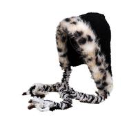 Chapeau thermique avec oreilles d'animaux pour enfants - Doublure en polaire - Durabilité - Matériaux en polyester pour jeux de neige et utilisation quotidienne - Lavable en machine, Noir , taille