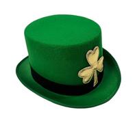 Chapeau Top Costume Vert - Tête Irish Festive St Patricks, Accessoire Performance Symbole Grand, Vibrant Emerald Stage Party Wear, Pièce de Tenue de Jeu de rôle Léger, Vêtements de Vacances | Pour Adu