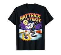 Chapeau Trick Or Treat Funny Hockey Ghost Halloween T-Shirt