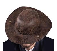 Chapeau Tricorne De Pirate Aspect Cuir - Accessoire De Costume De Chapeau De Pirate De Capitaine Pour Halloween, Cosplay Et Théâtre, Couvre-chef Classique Pour Déguisements, Jeux De Rôle Et Représenta
