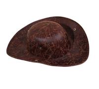 Chapeau tricorne historique colonial fête en cuir PU casquettes pirate pour l'école joue steampunk adulte historique