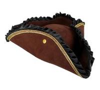 chapeau tricorne marron à volants pirate adulte - boland 04348 Marron G