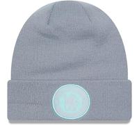 Chapeau Tricoté À Manches Cuffées Chelsea FC Officiel Gris Bleu