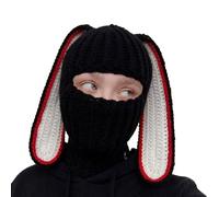 Chapeau tricoté avec oreilles de lapin pour hommes, chapeau à oreilles longues de lapin | Chapeau de lapin Bonnet tricoté Oreilles longues Guêtres pour le cou,Chapeaux