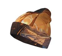 Chapeau tricoté Cendrillon pour adulte - Imprimé - Convient pour l'automne et l'hiver - Camping et escalade - Noir