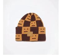 Chapeau tricoté - ECELEN - Designer Nouveaux Hommes Dames Smiley Motif - Jaune - Mélange de laine - Décontractée