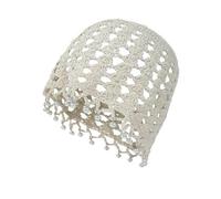 Chapeau tricoté fait à la main en dentelle au crochet avec franges pour printemps léger et respirant pour femmes, hommes, femmes avec pompons brodés, 3091 mètres blanc, Taille unique