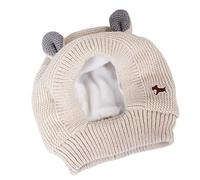 Chapeau tricoté pour Animaux de Compagnie d'hiver, Casquette Chaude et Mignonne pour Chien, Cache-Oreilles Silencieux, Chapeau de Protection Contre Le Bruit, Beige, Casquette Chaude pour Chien, chi