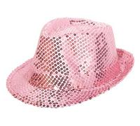 chapeau trilby 37 x 21 cm polyester rose