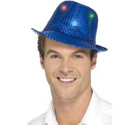 Chapeau Trilby Lumineux Showtime Musical LED Paillettes Pour Hommes Et Femmes