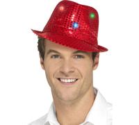 Chapeau Trilby Lumineux Showtime Musical LED Paillettes Pour Hommes Et Femmes