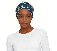 Chapeau turban coloré imprimé éléphant et Lea, doux, extensible, tendance, pour perte de cheveux, shopping quotidien