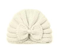 Chapeau turban pour bébé - Bonnet d'hiver et d'automne avec nœud papillon pour filles de 0 à 24 mois - Coiffe respirante très extensible pour bébé garçon et fille, Beige, taille unique