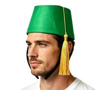 Chapeau turc marocain confortable en feutre doré avec pompons | Chapeau de village en feutre marron pour fête, Nouvel An, intérieur ou extérieur, Thanksgiving, vacances, anniversaire