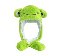 Chapeau Unisexe à Oreilles Amusantes, Style Animal, for Couple, Oreilles Mignonnes Qui se relèvent, for Hommes, Femmes et Filles, Oreilles de Lapin, Bonnet d'hiver(Frog Green)