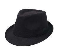 Chapeau unisexe classique Manhattan structuré Trilby Fedora Panama Derby Hat (noir), noir, L