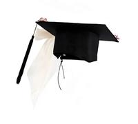 Chapeau unisexe de remise de diplôme, parfait pour les cérémonies de début, réglable, s'adapte avec des pompons, chapeau de doctorat