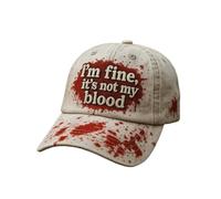 Chapeau unisexe Halloween I'm Fine, It's Not My Blood imprimé chapeaux d'Halloween (UK, Alpha, taille unique, blanc)
