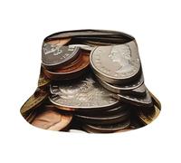 Chapeau unisexe mignon avec pièces de monnaie pour l'été, le voyage, le pêcheur, la plage, le voyage, le soleil, casquette d'extérieur noire