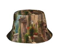 Chapeau unisexe mignon bob Italie toscane été voyage pêcheur plage voyage chapeau de soleil chapeau extérieur casquette noir