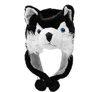 Chapeau unisexe mignon en peluche de loup doux et pelucheux, joli chapeau d'hiver pour cosplay, coupe-vent, accessoires de performance parent-enfant, chapeau animal avec oreilles mobiles pour adultes