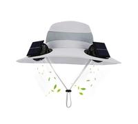 Chapeau ventilateur solaire, chapeau de soleil avec ventilateurs et panneau solaire, chapeau rechargeable avec 2 ventilateurs d'air frais respirant unisexe activités d'été plage jardin camping