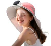 Chapeau Ventilateur Solaire,Chapeaux Bucket - Couvre-Chef à Large Bord avec Protection UV et Matériau Respirant pour Sports de Plein Air Camping Pêche Plage pour Garçons et Filles
