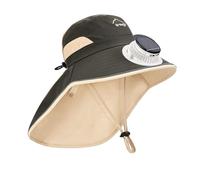 Chapeau ventilé, chapeau solaire ventilé pour enfants, rafraîchissant et respirant portable pour randonnée, camping, plage, voyage, cadeau d'aventure en plein air, Café léger., L