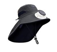 Chapeau ventilé, chapeau solaire ventilé pour enfants, rafraîchissant et respirant portable pour randonnée, camping, plage, voyage, cadeau d'aventure en plein air, bleu marine, L