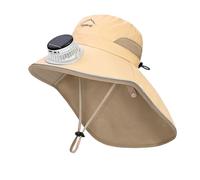Chapeau ventilé, chapeau solaire ventilé pour , rafraîchissant et respirant portable pour randonnée, camping, plage, voyage, cadeau d'aventure en plein air, foncé, L