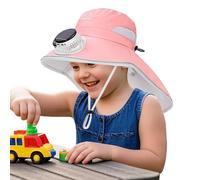Chapeau ventilé, chapeau solaire ventilé pour , rafraîchissant et respirant portable pour randonnée, camping, plage, voyage, cadeau d'aventure en plein air, rose, L