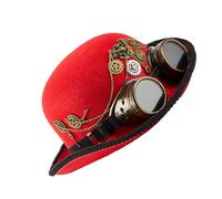 Chapeau victorien Punk Tall avec lunettes de protection amovibles et détails d'équipement pour festival de musique et spectacles sur scène Accessoires de cosplay
