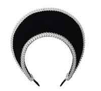 Chapeau victorien vintage pour femme - Accessoire de costume Anne Boleyn - Chapeau Elizabéthan Tudor Coronet (Noir-1)