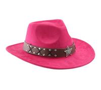 Chapeau vintage en cuir synthétique avec ceinture pour cosplay, costume panama, spectacles de scène, danse, adulte, ethnique, daim, toutes les tendances assorties