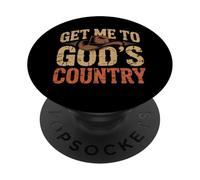 Chapeau Vintage Humoristique Get Me to God's Country PopSockets PopGrip Adhésif