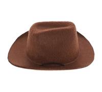 Chapeau Western pour Chien, Léger et Confortable, Mentonnière Réglable | Marron, Non Tissé, Style Rétro pour Photos et Fêtes, Accessoire pour Animal Domestique