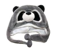 chapeauHiver pour animaux - chapeau de dôme en peluche 50 × 30 cm, mignon chapeauDe loup rose avec ours raton laveur dessin animé | chapeau chaud coupe-vent en coton doux pour, raccoon, XS