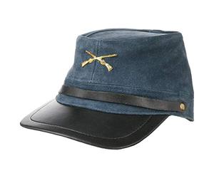 Chapeaushop Casquette Union en Cuir Daim Casquette (Taille Unique - Bleu)